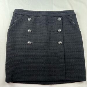 White House Black Market - Women’s Skirt - Black Front Button Pattern - Size 4